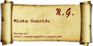 Miska Gusztáv névjegykártya